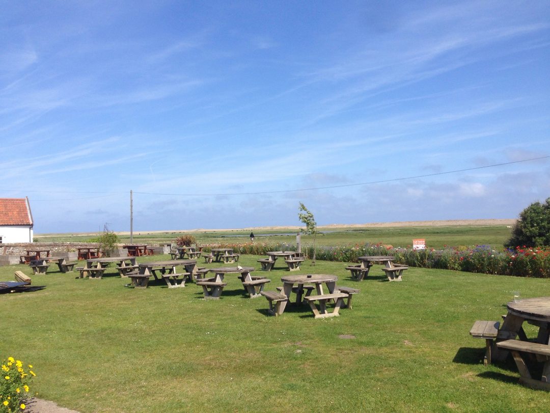 The Dun Cow garden in Salthouse.