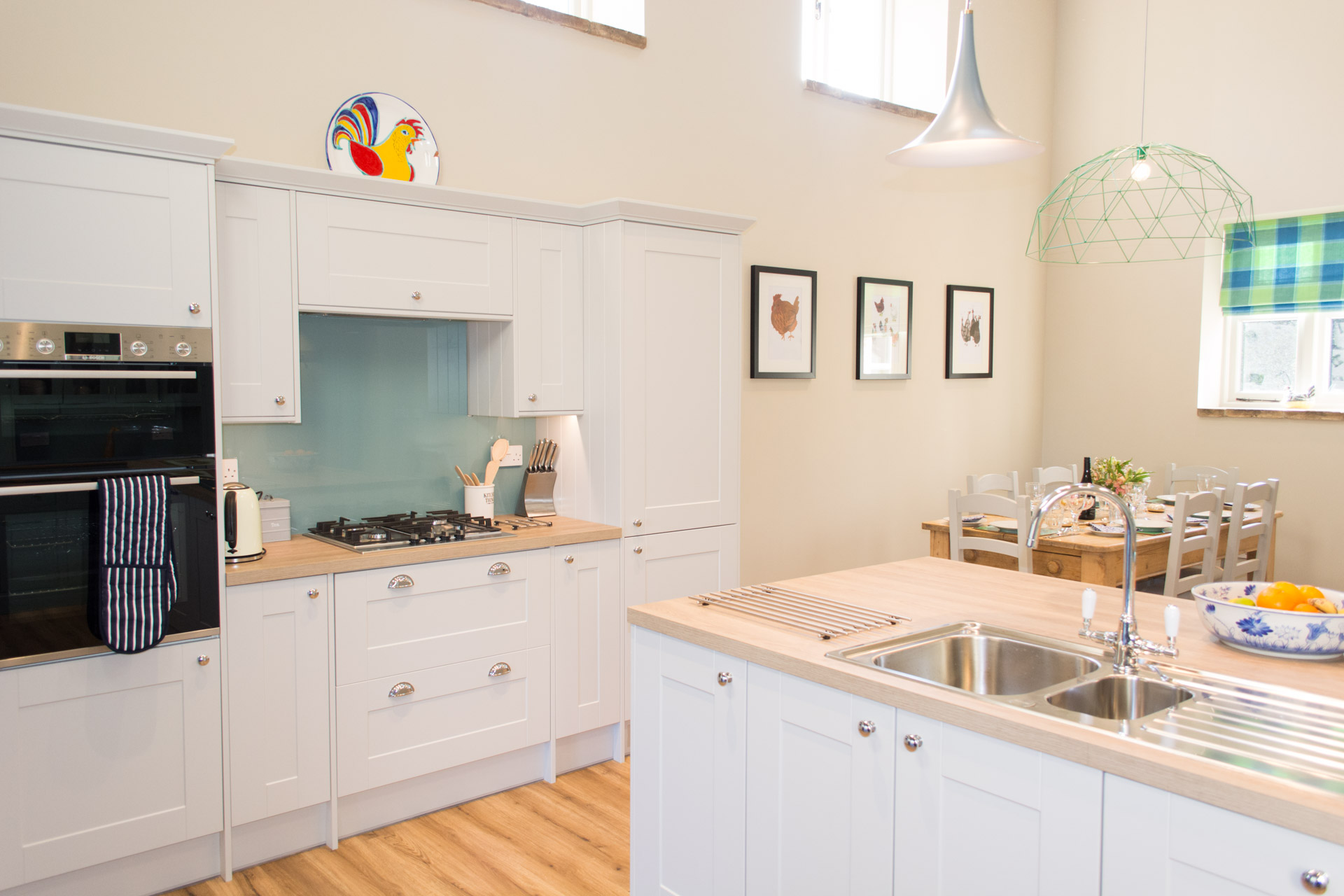 Kitchen facilities and dining table.