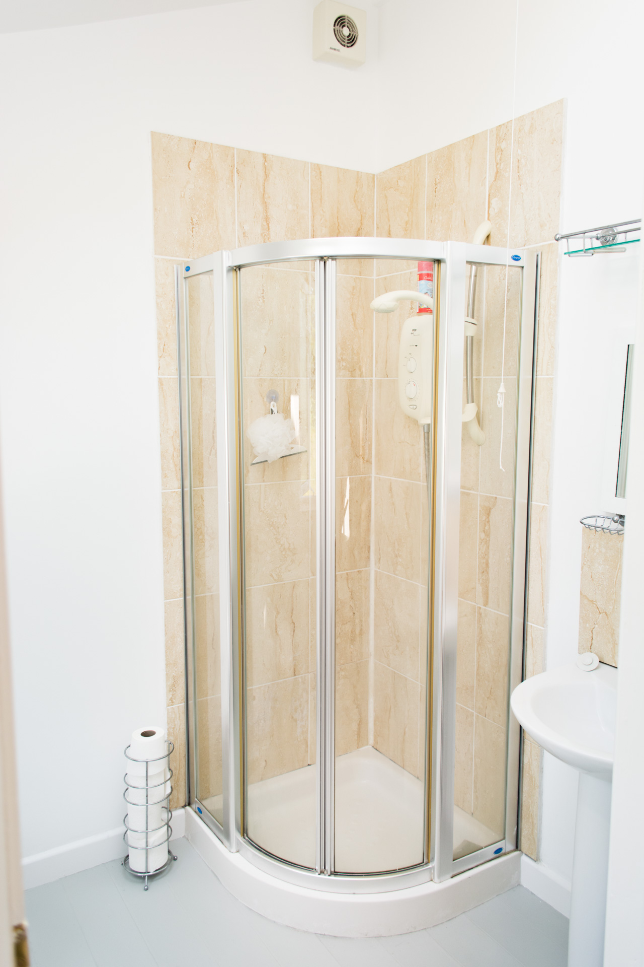 Modern large shower cubicle.